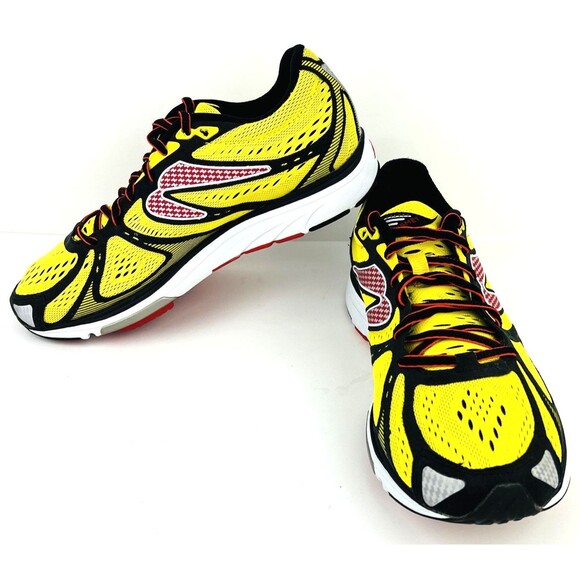 Newton Kismet Mens Sneakers Size 8 Yellow Red Mesh Running Shoes MO11915 - Picture 5 of 11